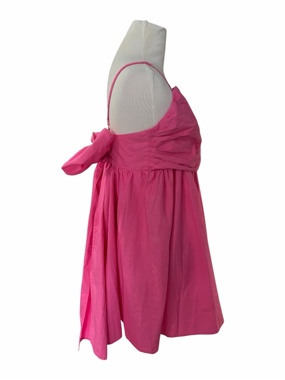 Alice Bow Back Cotton Babydoll Minidress by Petal & Pup  Barbie pink size L - Picture 5 of 8